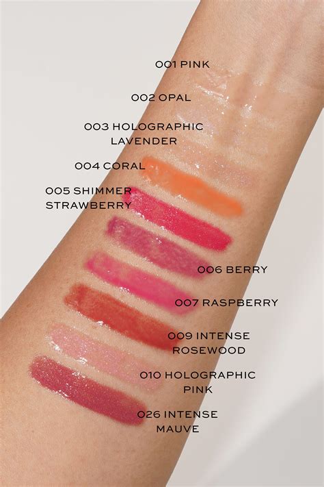 dior lip glow评价|Dior lip gloss color chart.